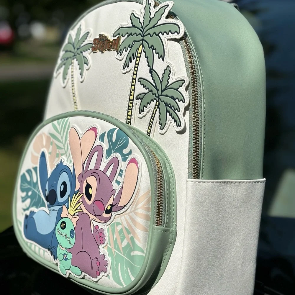 Disney Stitch and Angel Kids Backpack - Cream and Green